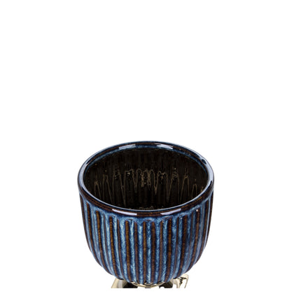 Puķu pods ar zelta pamatni – stoneware keramikas pods Ø 18,5 cm