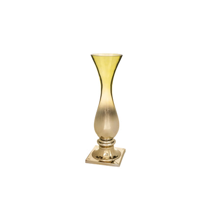 Augsta dizaina stikla vāze zelta tonī – elegants interjera dekors (41 cm)