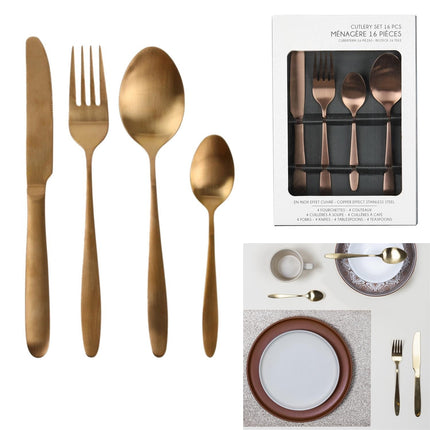 Galda piederumu komplekts – 16 daļas, vara tonī