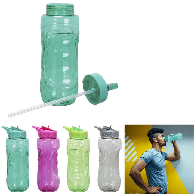 Sporta ūdens pudele ar salmiņu – 900 ml