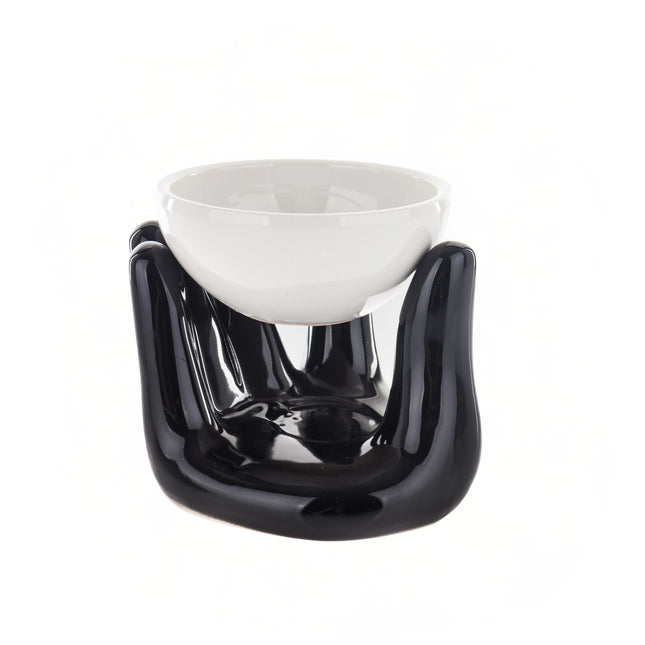 Aroma svečturis trauks “Rokas” melnbalts – divi krāsu veidi