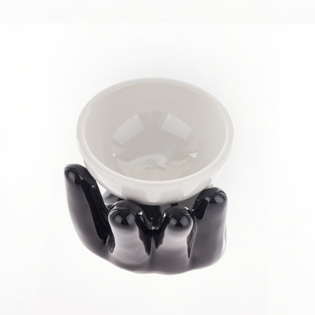 Aroma svečturis trauks “Rokas” melnbalts – divi krāsu veidi