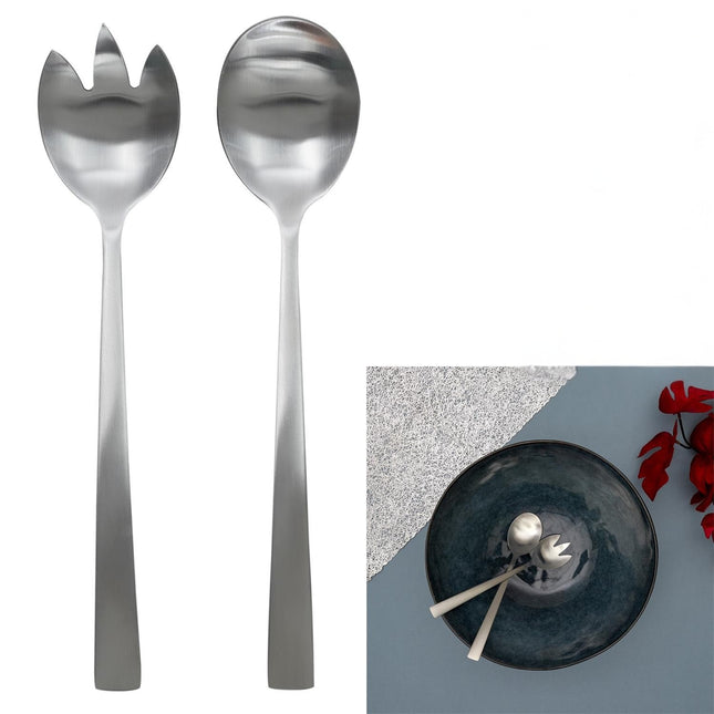 Salātu servēšanas karotes – 2 gab. (nerūsējošais tērauds)