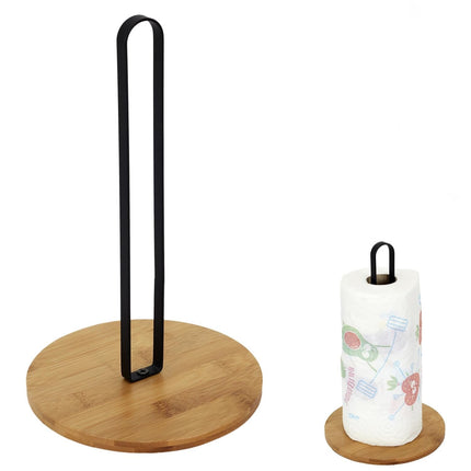Papīra dvieļu turētājs ar bambusa pamatni
