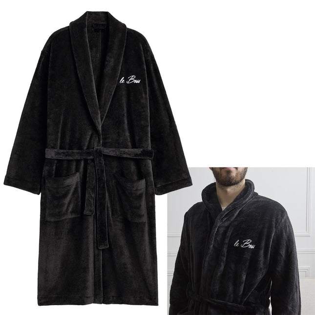 Vīriešu halāts Le Boss – īpaši mīksts, elegants (One Size)