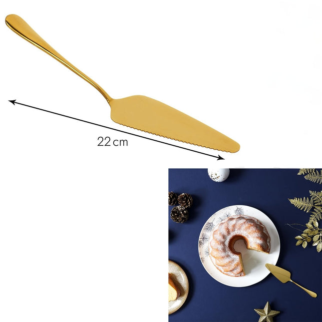 Zelta kūkas lāpstiņa / servēšanas nazis (22 cm)