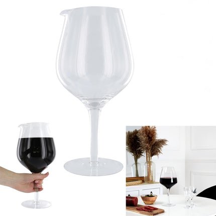 Vīna karafe glāzes formā 1,6 L – eleganta stikla karafe vīnam un dzērieniem