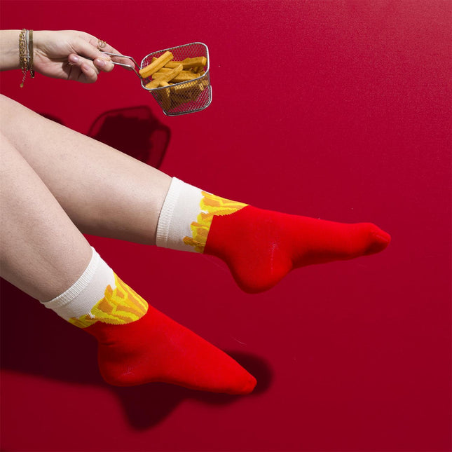 Smieklīgas “Fast Food” dizaina zeķes dāvanu iepakojumā (izmērs 36–45)