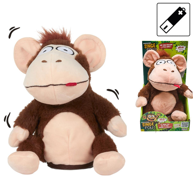 Jautrs interaktīvs pērtiķītis ar skaņām – Crazy Monkey 19 cm