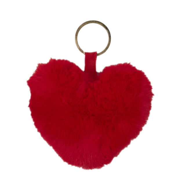 Plīša sirds atslēgu piekariņš – mīksts aksesuārs somai un atslēgām