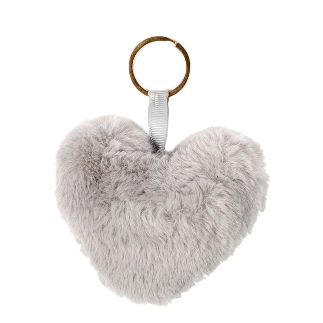 Plīša sirds atslēgu piekariņš – mīksts aksesuārs somai un atslēgām