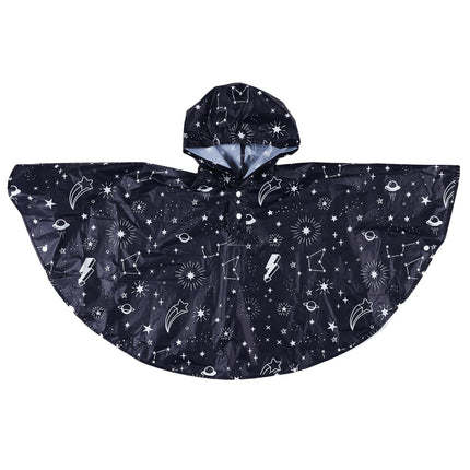 Bērnu lietus pončo ar fosforizējošu rakstu (spīd tumsā)