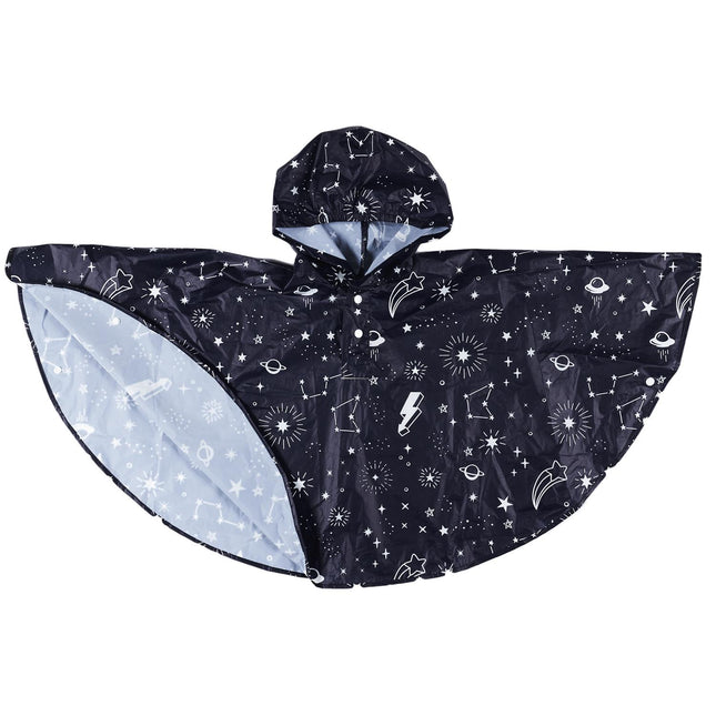 Bērnu lietus pončo ar fosforizējošu rakstu (spīd tumsā)