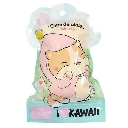Bērnu lietus pončo “Kawaii” ar kapuci, 80 × 120 cm četras krāsas