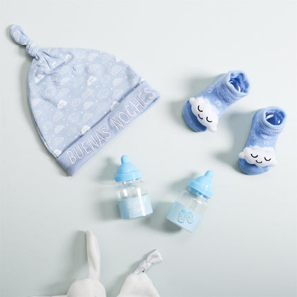 Bērnu komplekts zēnam – cepurīte un zeķītes (2 daļas, kokvilna) (0-6mēn)