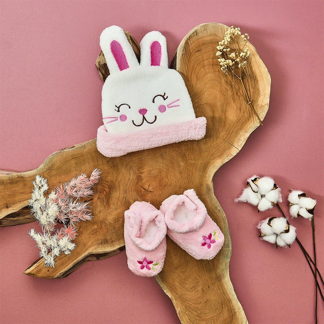 Bērnu cepurītes un zābaciņu komplekts (0–6 mēneši)