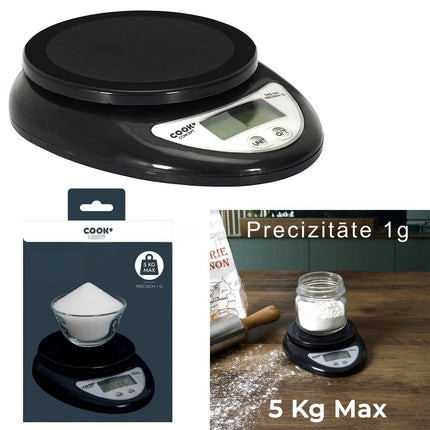 Elektroniskie virtuves svari (5 kg / 1 g precizitāte)