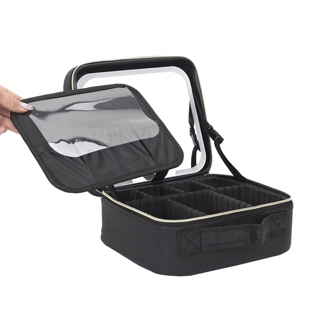 Kosmētikas soma-Koferis ar  nodālījumiem un LED spoguli