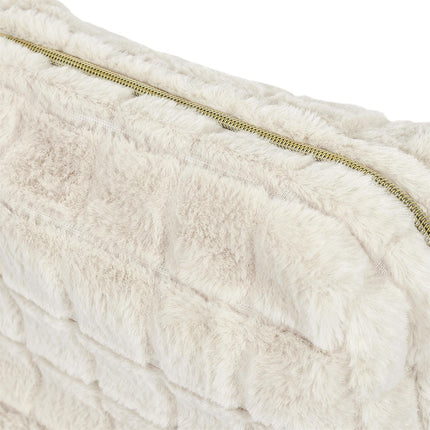 Kosmētikas somiņa no mākslīgās kažokādas – krēmkrāsas