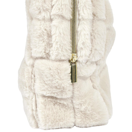 Kosmētikas somiņa no mākslīgās kažokādas – krēmkrāsas