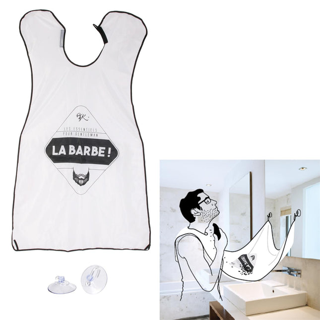 Bārdas un ūsu skūšanās priekšauts ar piesūcekņiem