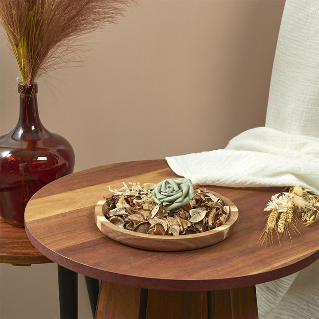 Dekoratīvs komplekts akācijas koka paplāte – ar aromātisku dekoru Jasmins-Pavasara ziedi / Kamēlija