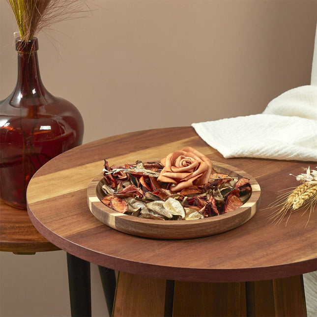 Dekoratīvs komplekts akācijas koka paplāte – ar aromātisku dekoru Jasmins-Pavasara ziedi / Kamēlija