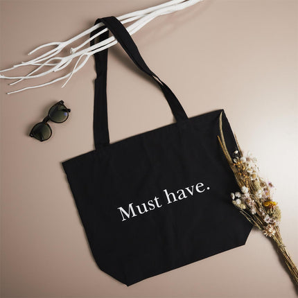 Kokvilnas auduma iepirkumu soma ar tekstu