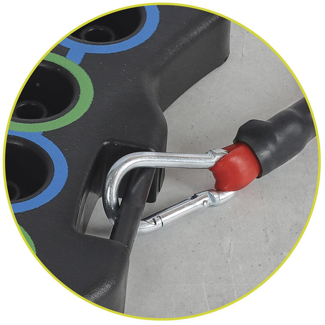 17-in-1 spēka treniņu dēlis ar pretestības gumijām