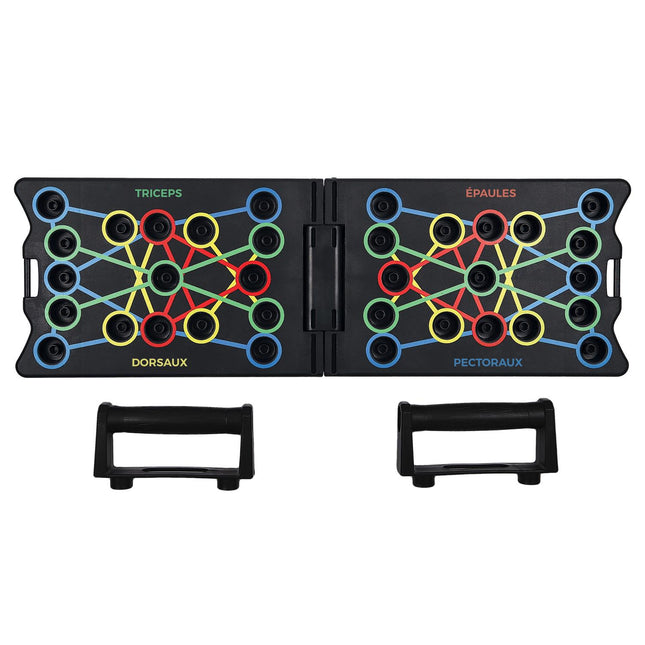 17-in-1 spēka treniņu dēlis ar pretestības gumijām