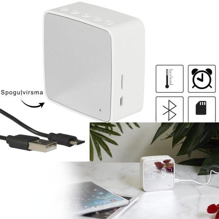 Spoguļpulkstenis ar Bluetooth skaļruni