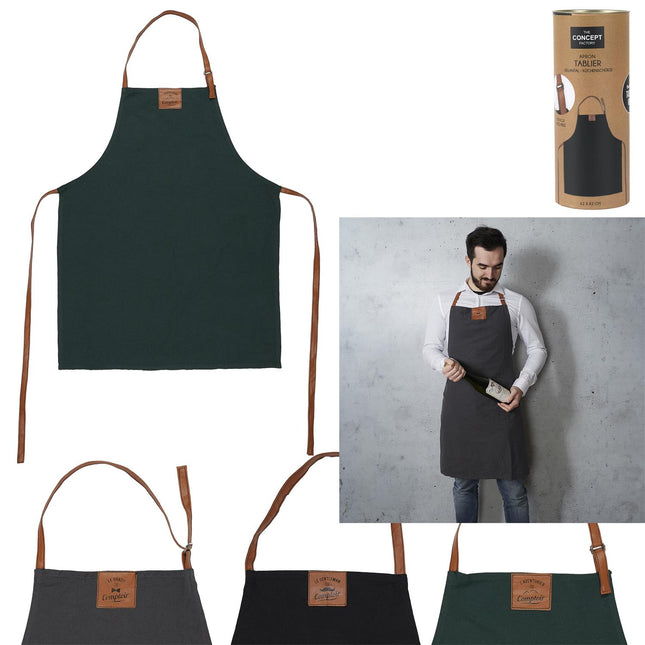 Stilīgs virtuves priekšauts ar imitācijas ādas siksnām, 65 × 83 cm