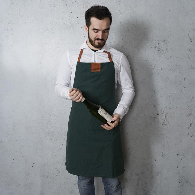 Stilīgs virtuves priekšauts ar imitācijas ādas siksnām, 65 × 83 cm