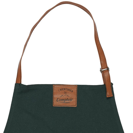 Stilīgs virtuves priekšauts ar imitācijas ādas siksnām, 65 × 83 cm