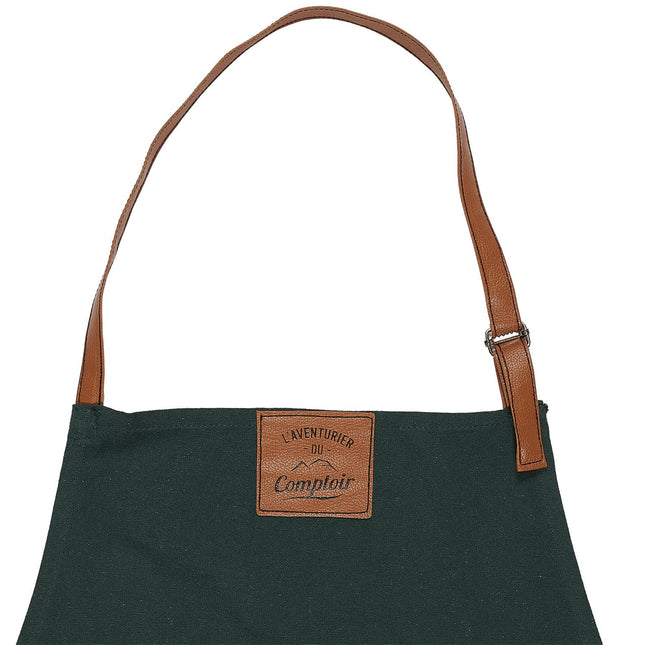 Stilīgs virtuves priekšauts ar imitācijas ādas siksnām, 65 × 83 cm