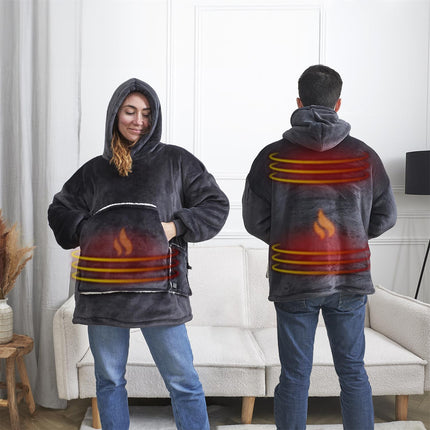 USB Apsildāms pleda džemperis ar kapuci – 3 siltuma līmeņi
