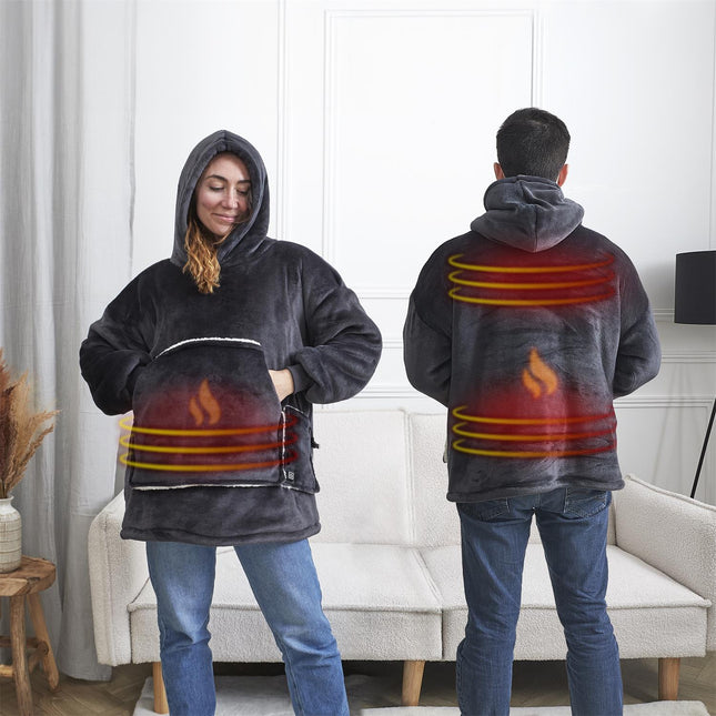 USB Apsildāms pleda džemperis ar kapuci – 3 siltuma līmeņi