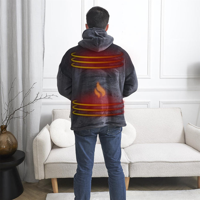 USB Apsildāms pleda džemperis ar kapuci – 3 siltuma līmeņi