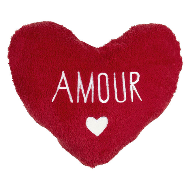 Sirds formas spilvens un pleds “AMOUR” – romantisks dāvanu komplekts 120×150 cm