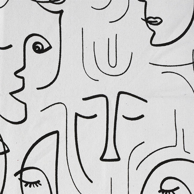 Moderns paklājs ar seju motīvu – melnbalts, 120 × 170 cm