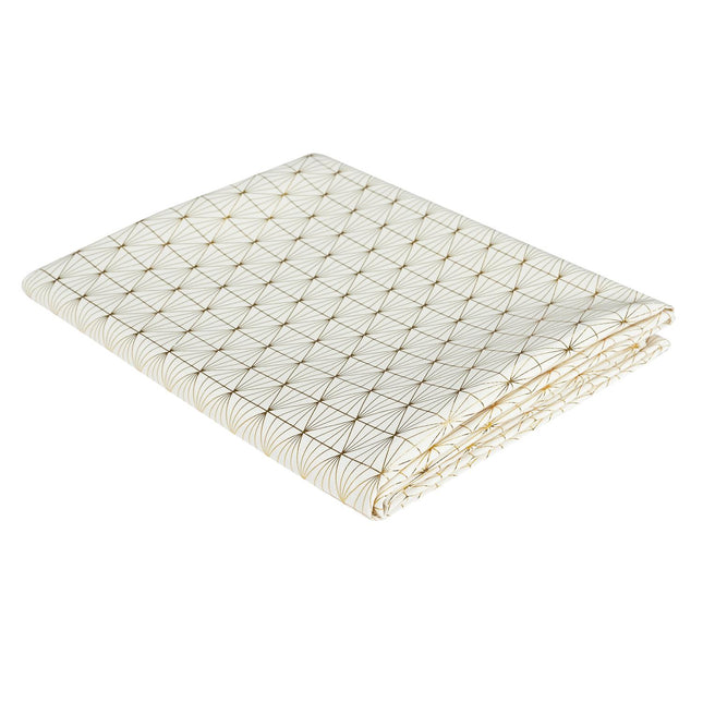 Elegants galdauts ar zelta ģeometrisko rakstu – 140 × 250 cm