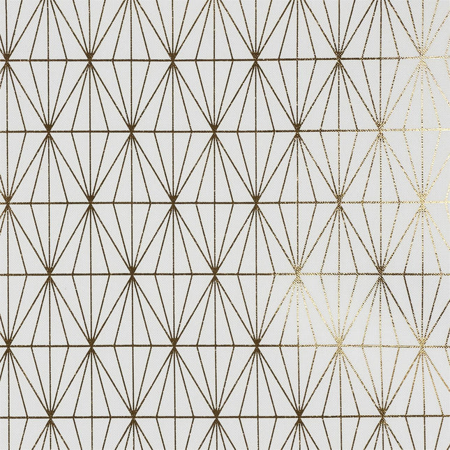 Elegants galdauts ar zelta ģeometrisko rakstu – 140 × 250 cm