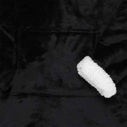Siltā pleda jaka ar kapuci – Black Ultra Soft Comfort