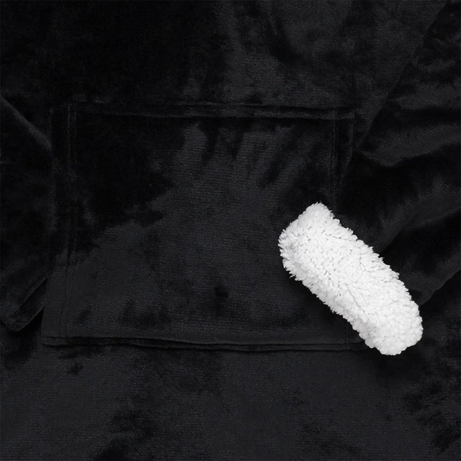 Siltā pleda jaka ar kapuci – Black Ultra Soft Comfort