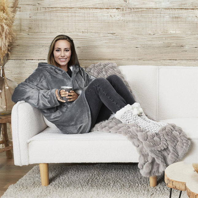 Siltā pleda jaka ar kapuci – Ultra mīksts komforts
