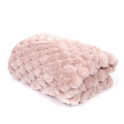 Mākslīgās kažokādas pleds rozā