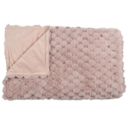 Mākslīgās kažokādas pleds rozā