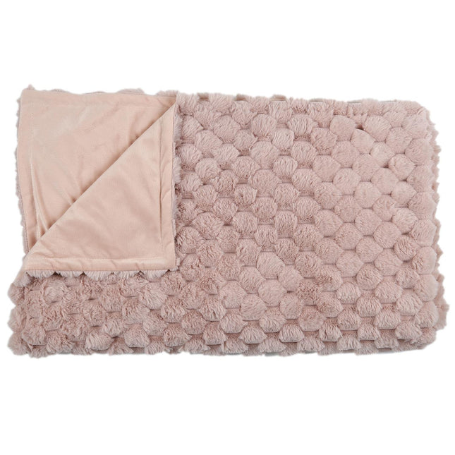 Mākslīgās kažokādas pleds rozā