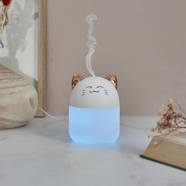 Kaķa aromāta difuzors ar LED krāsu maiņu