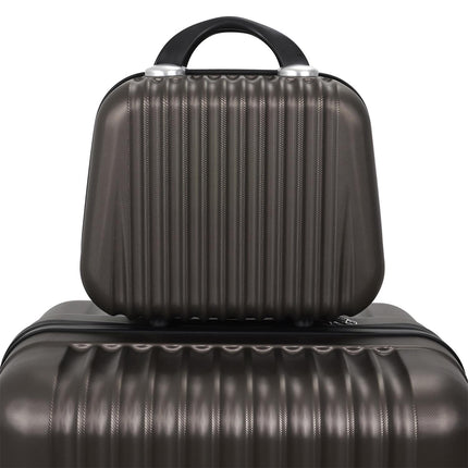 5 dažādu izmēra ceļojuma koferi – perlamutra brūns 100L / 66L / 37L / 24L / 18